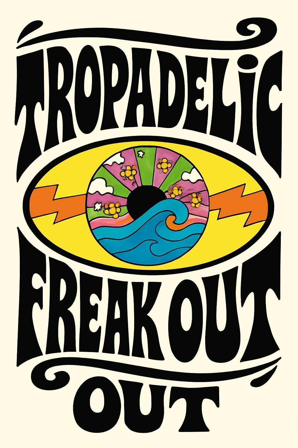 Tropadelic Freak Out 1960s Pop Art Inspired T-Shirt