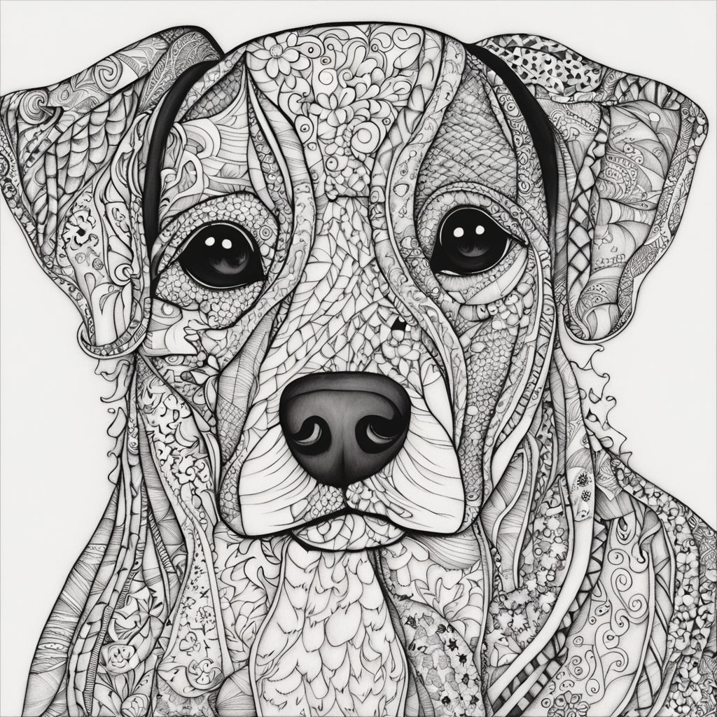 Create dog zentangle coloring pages by RL76A Playground
