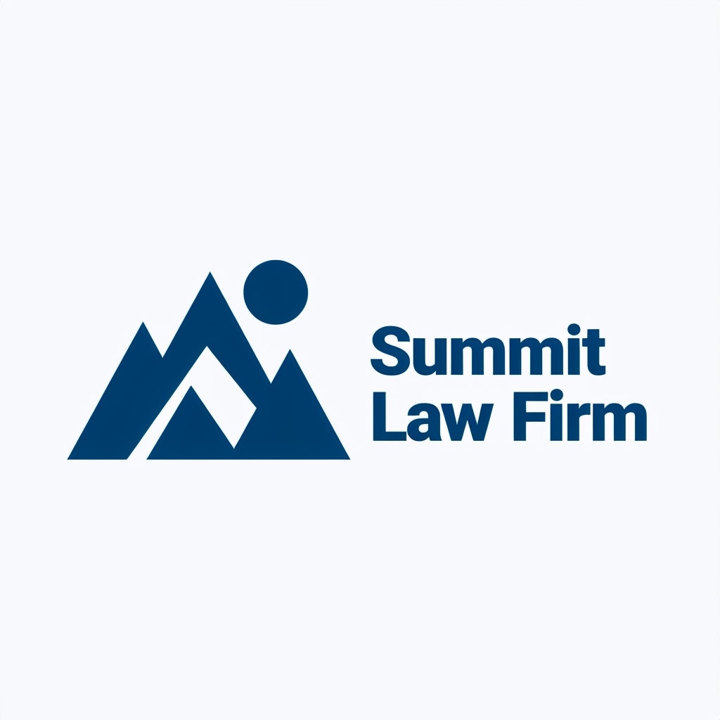 Minimalist Summit Law Firm Logo with Mountain Peaks Design