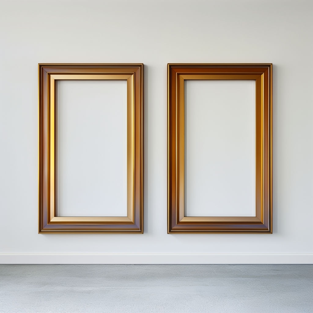 Elegant Gold Picture Frames Minimalist Photograph Mockup