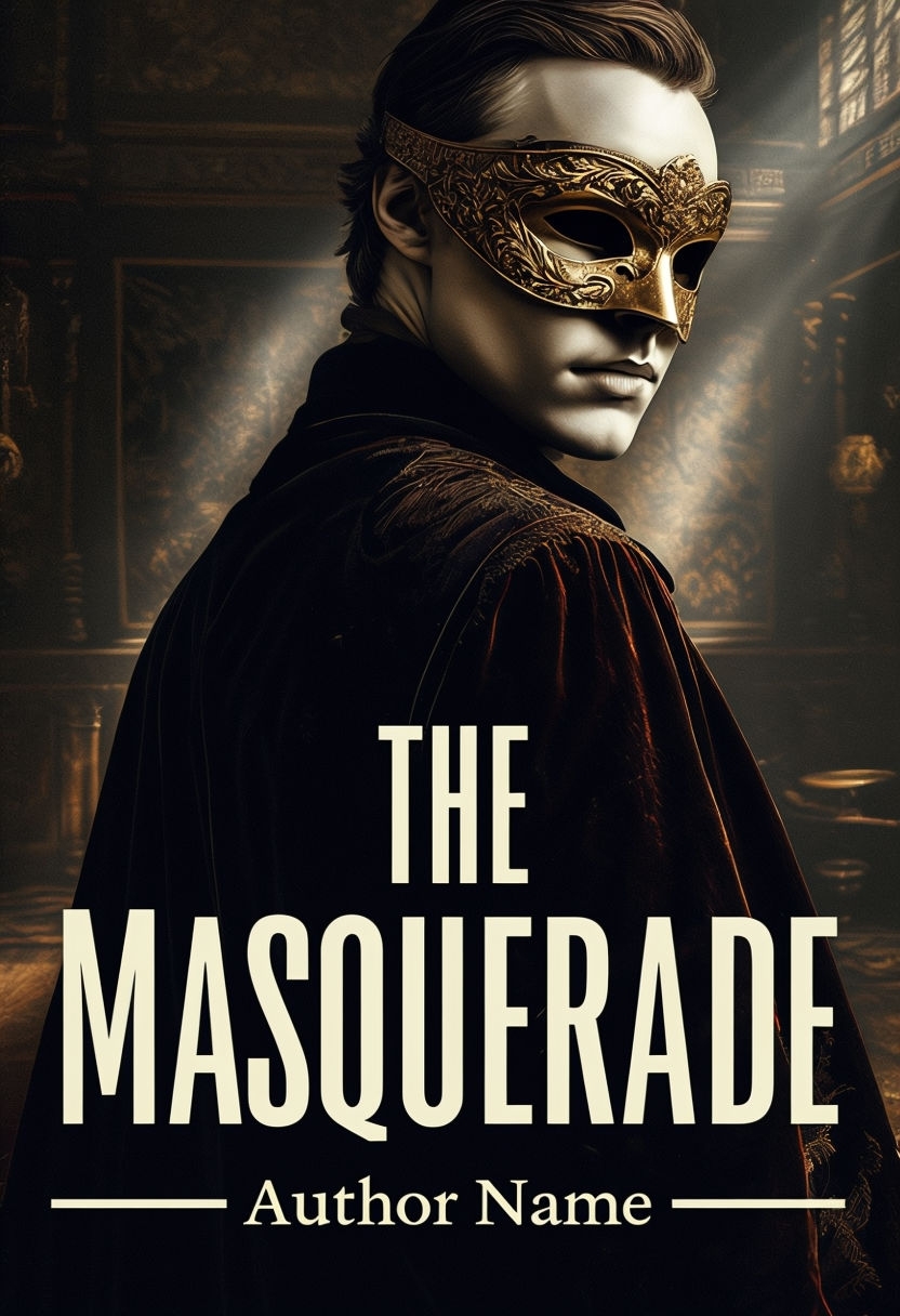 Mysterious Antique Gold Mask Portrait for EBook Cover