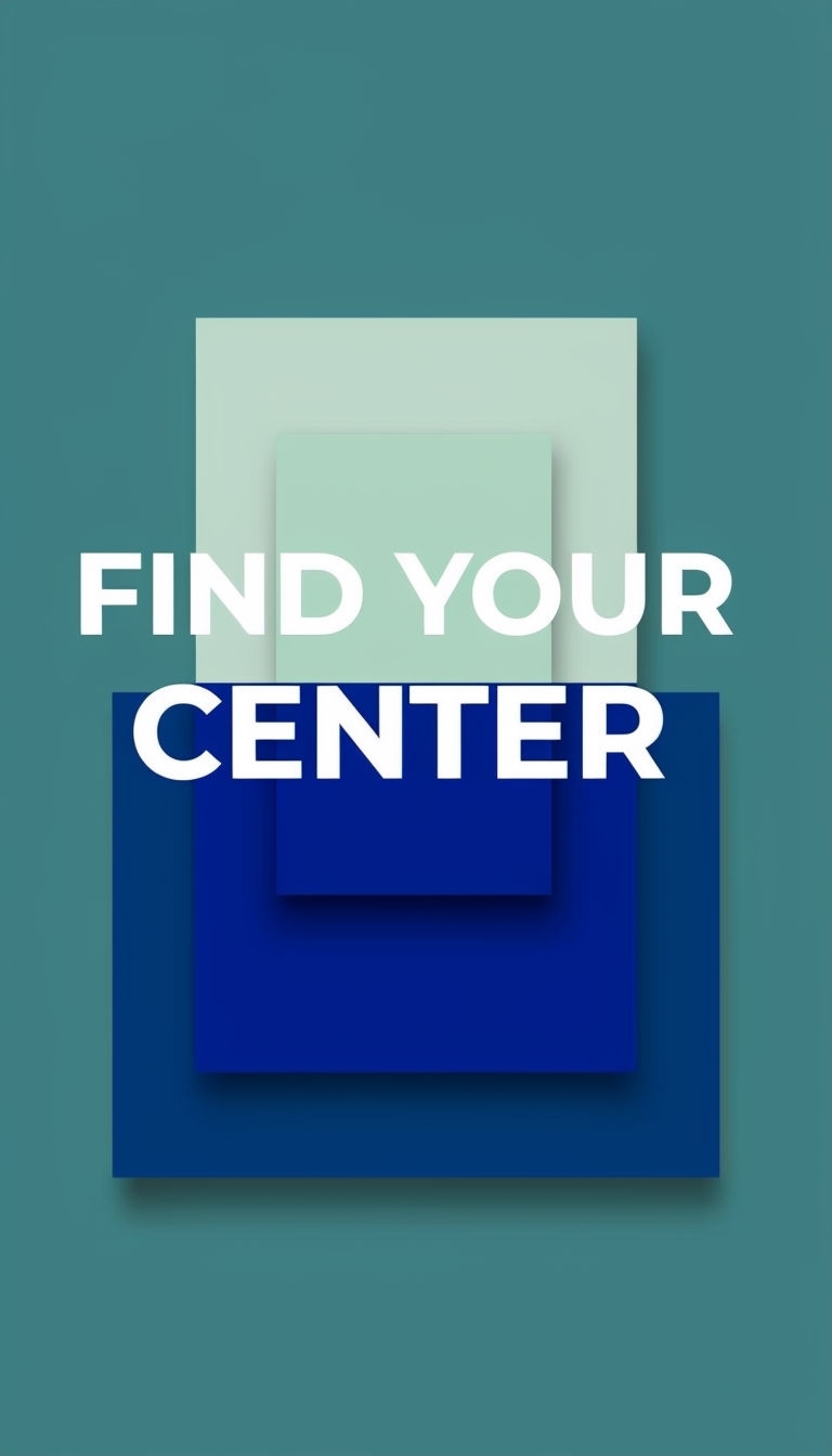 Aesthetic Geometric Shapes with Find Your Center Text Social Media Post