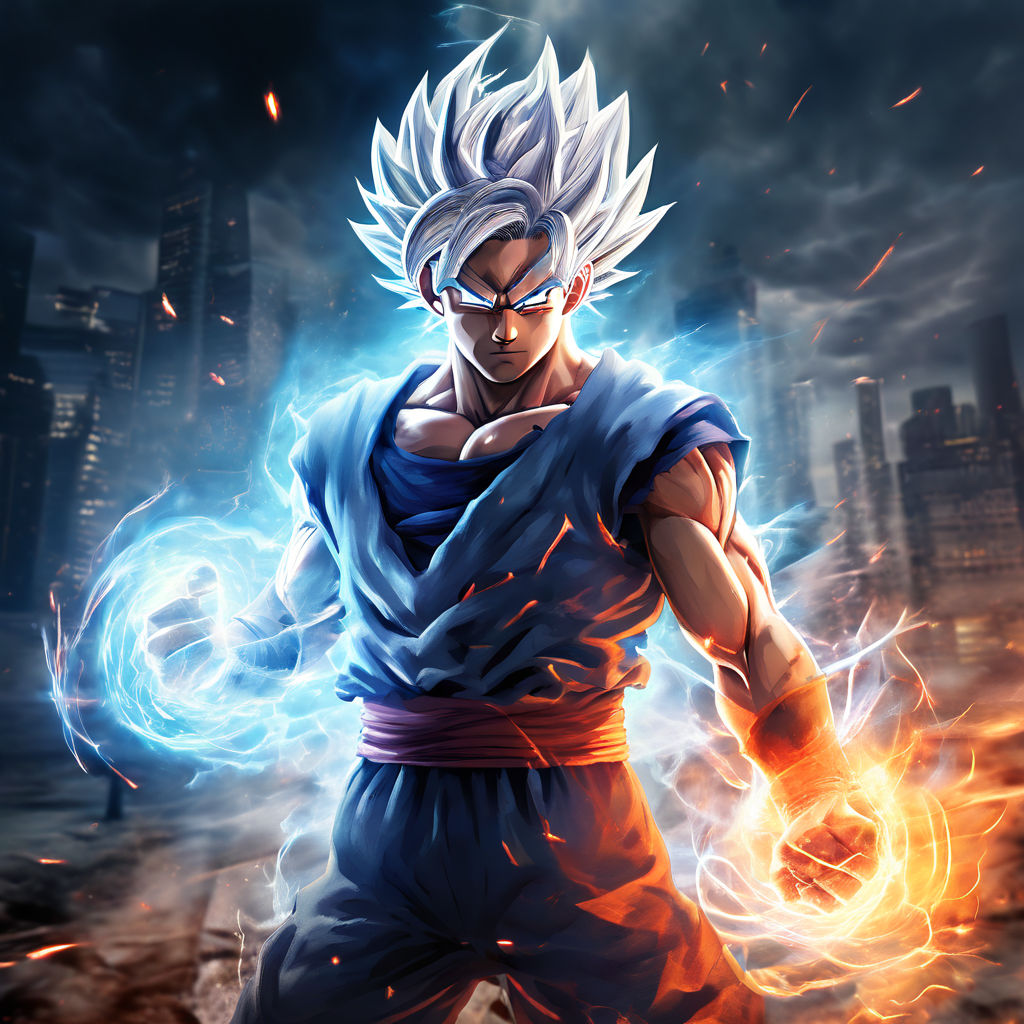 Goku emanating an aura of ultra instinct by Fatah Ali Khan - Playground