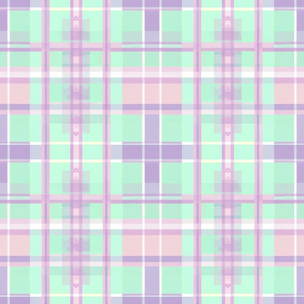 Pastel Mint Green Plaid Geometric Pattern Design Seamless Pattern