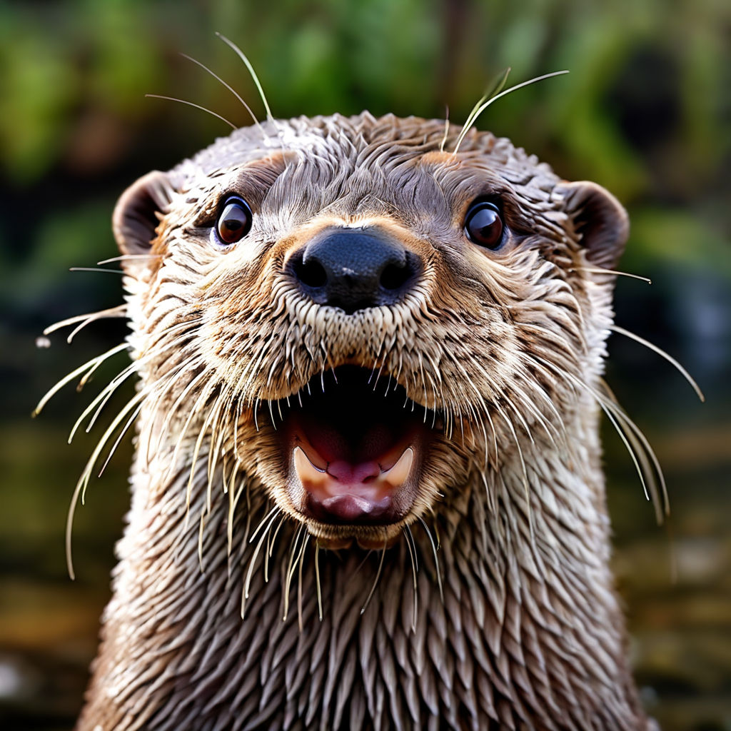 24. Surprised otter: An otter with a surprised expression on... by ...