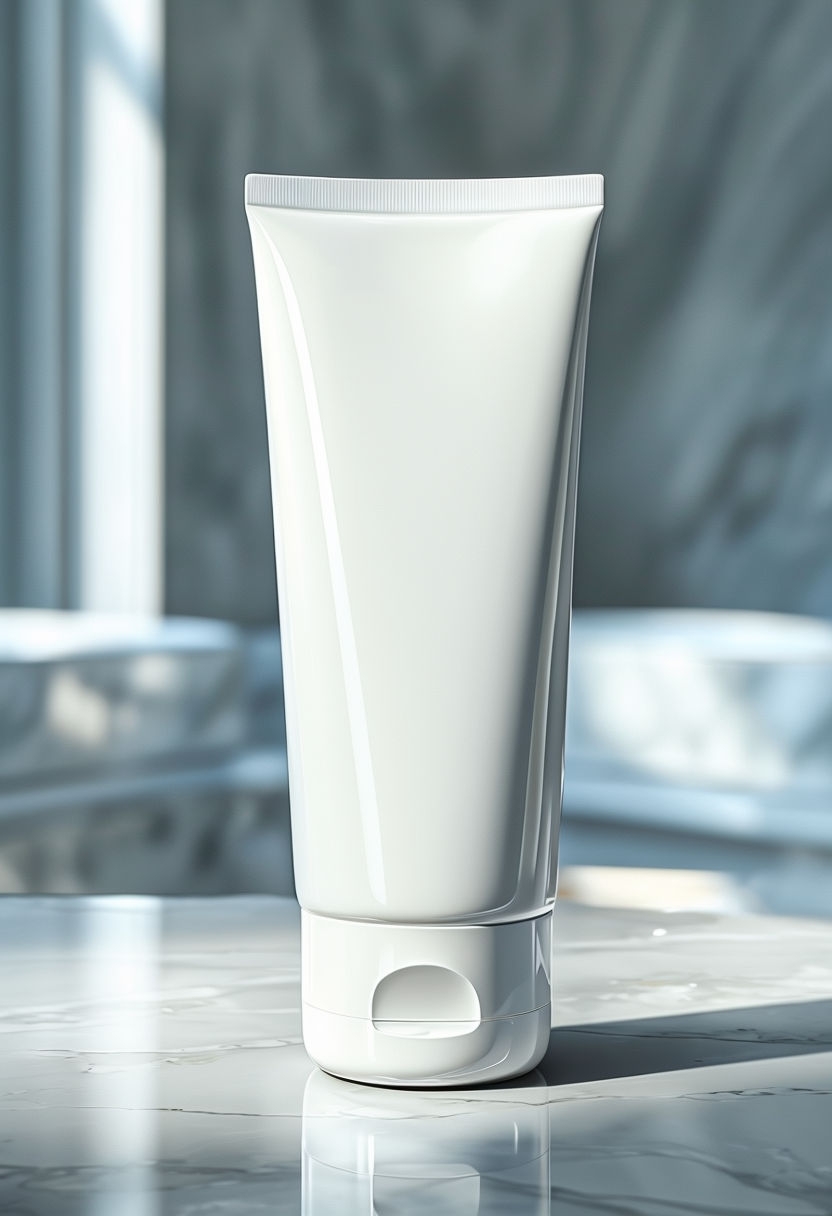 Sleek Cosmetic Tube Mockup in Elegant Minimalist Setting Mockup