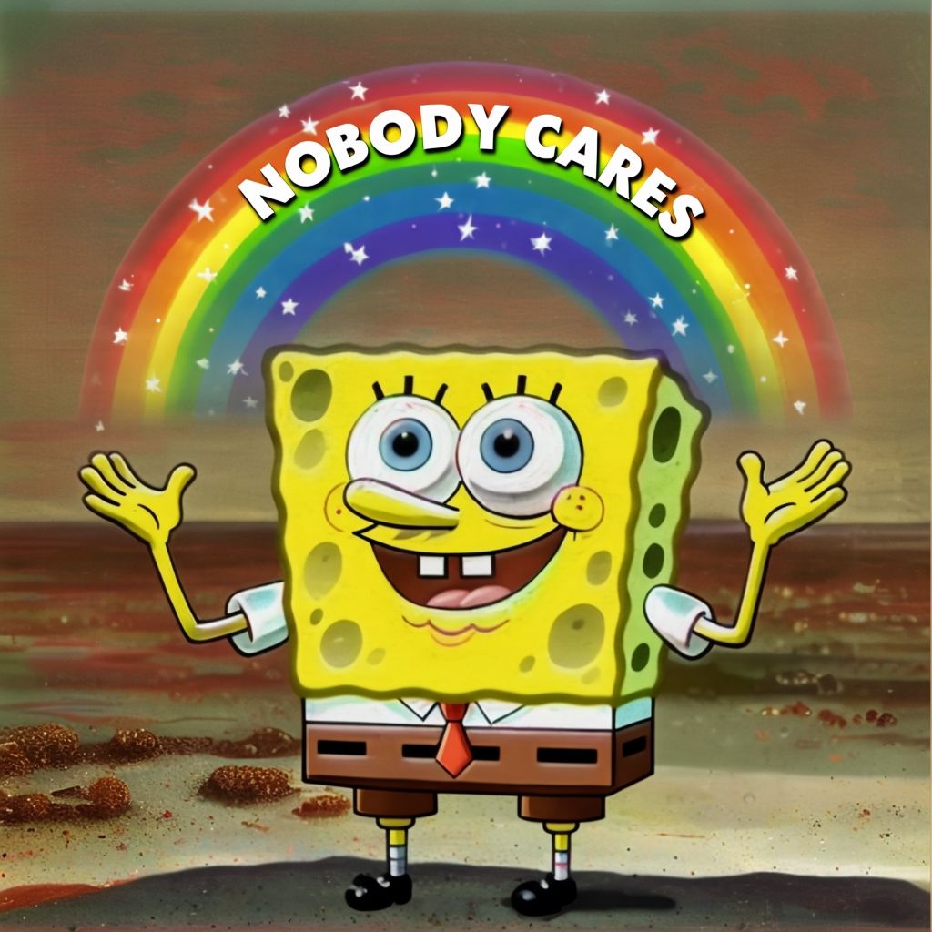 Cheerful SpongeBob SquarePants Humor with Vibrant Rainbow Meme - Playground
