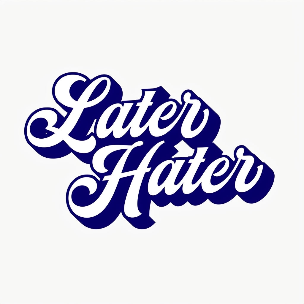 Bold Indigo Later Hater Typography T-Shirt