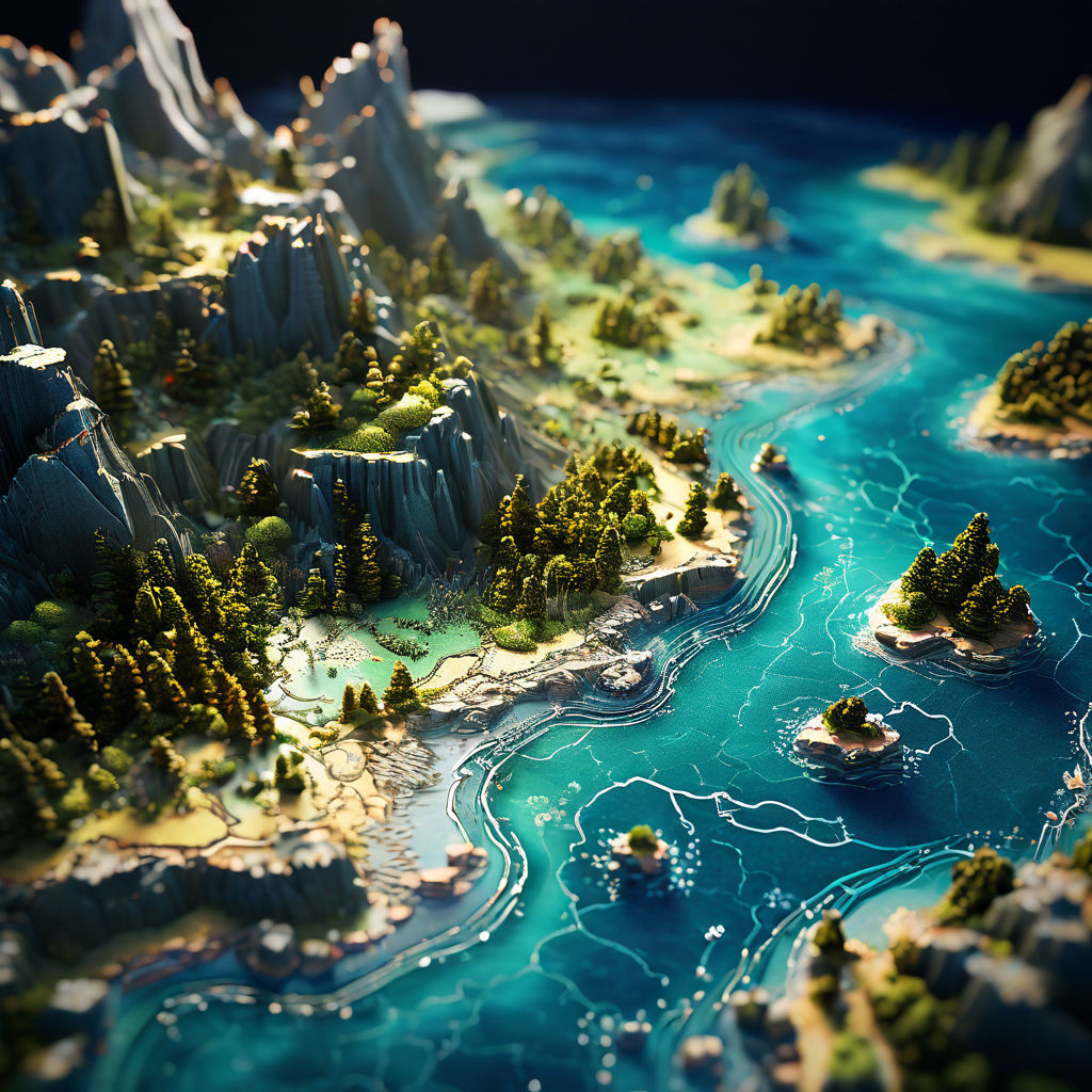 Macro photography of a sea map for a fantasy world by Rafał Pawłowski ...