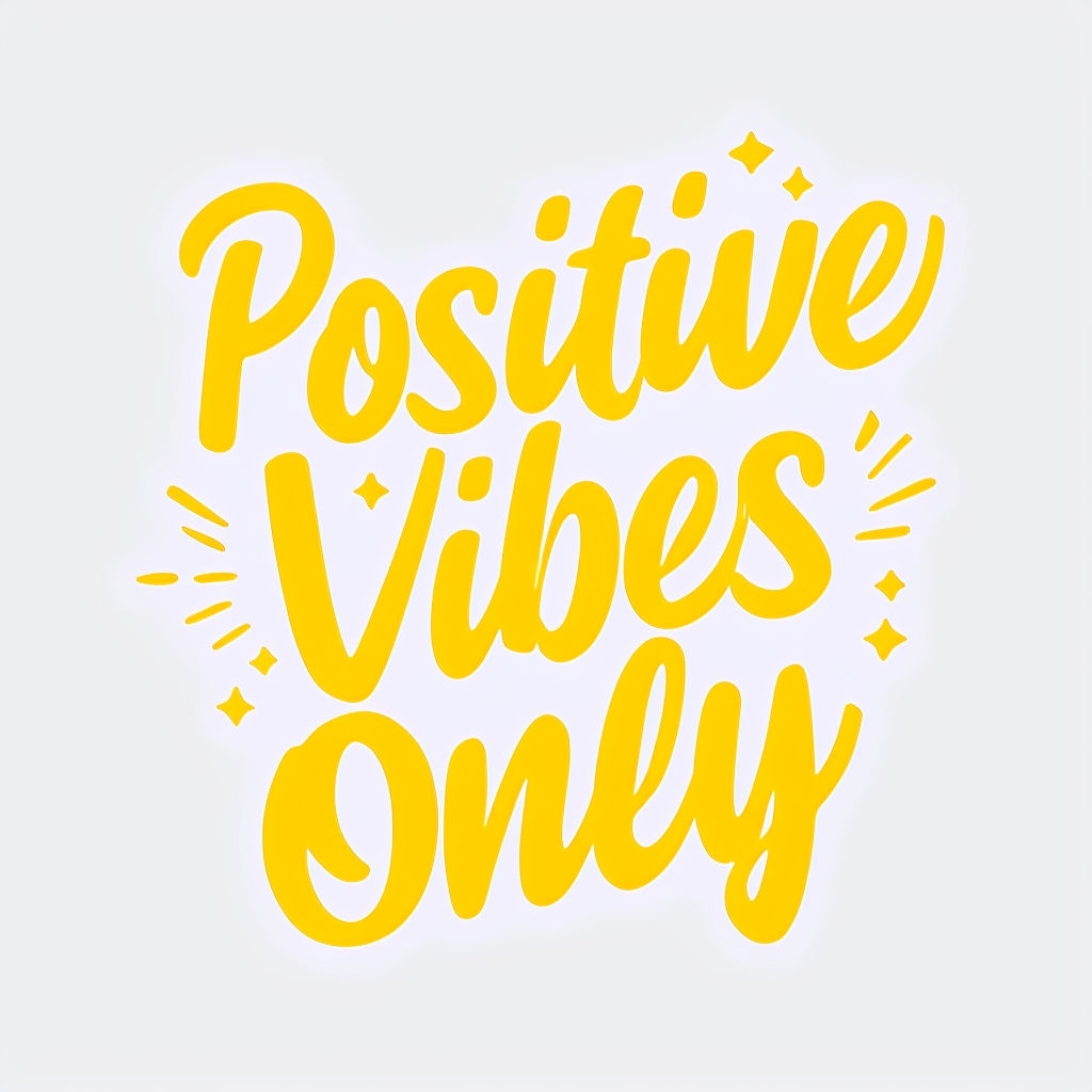 Positive Vibes Only Handwritten Design T-Shirt