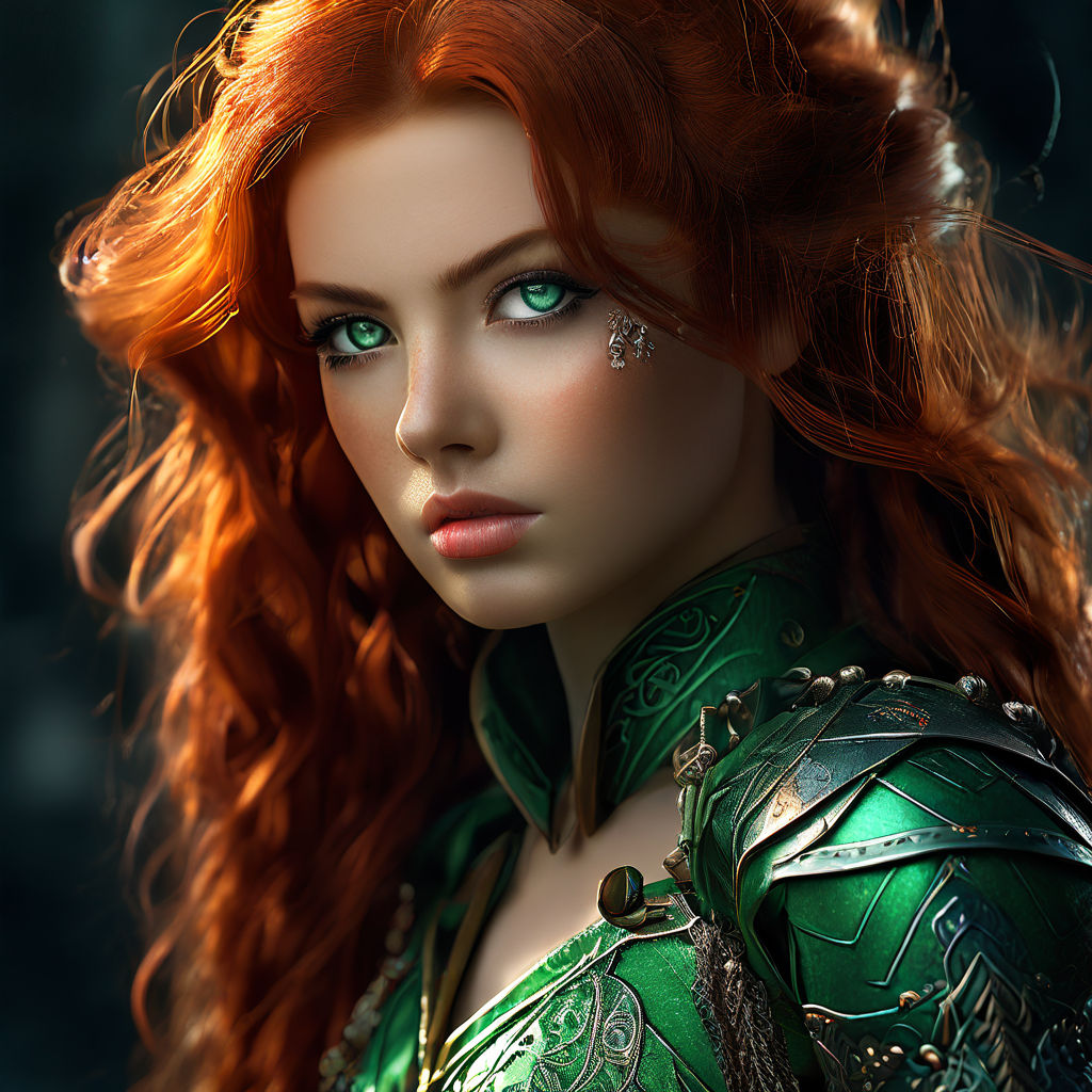 redhead green eyes fairy