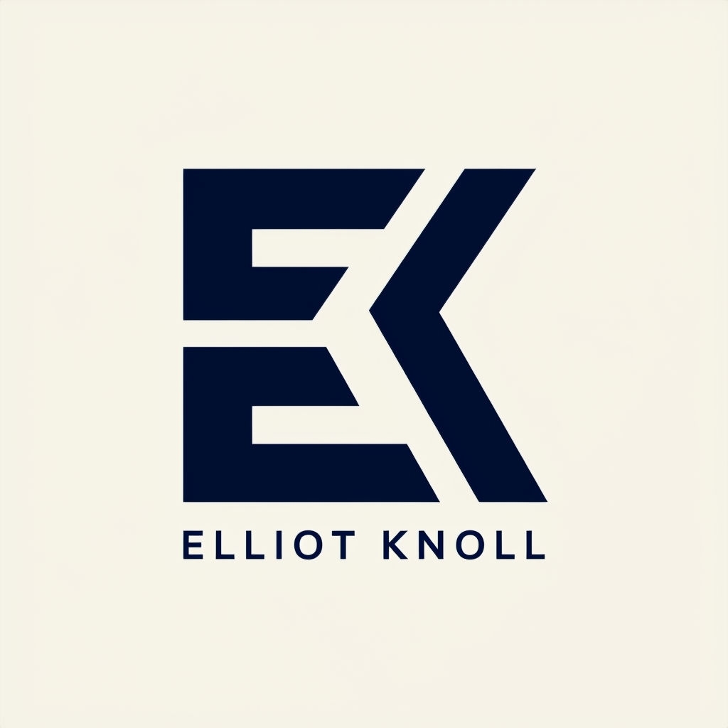 Elegant Navy Blue EK Monogram Logo Design for Elliot Knoll Monogram