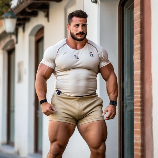 A buff italian rugby player with a big belly by Yael Sanchez - Playground