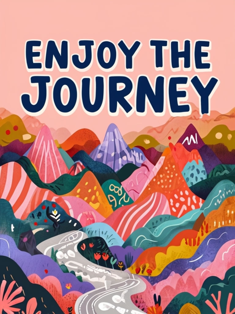 Enjoy the Journey Abstract Landscape Art Print Poster