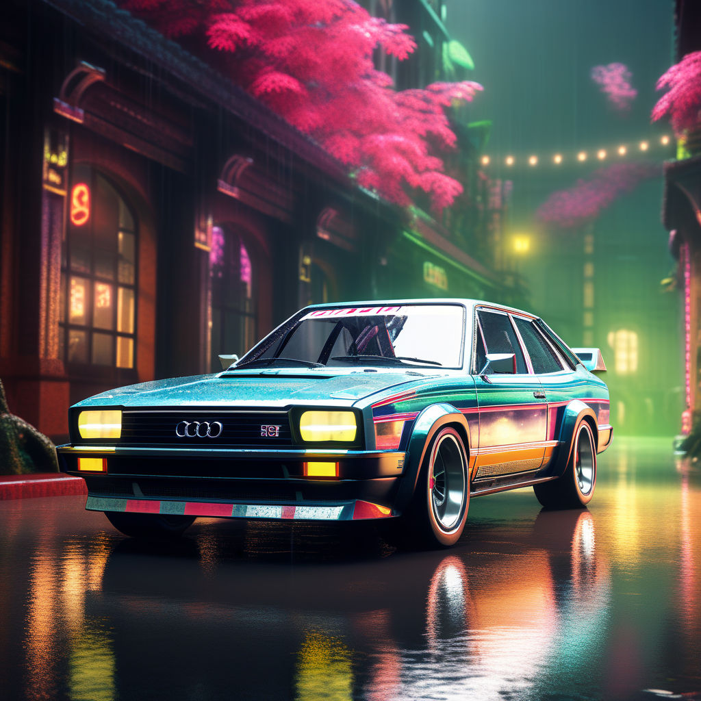 1970s audi quattro s1 e2 car in heavy rain by L L - Playground