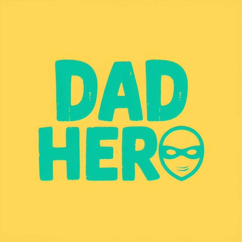 Playful DAD HERO Logo Design T-Shirt
