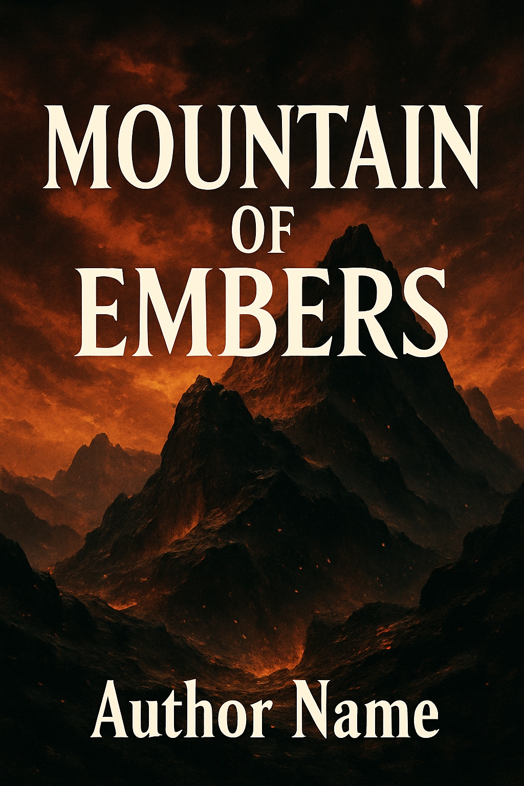 Dramatic Fantasy Mountain of Embers Book Cover Design EBook Cover