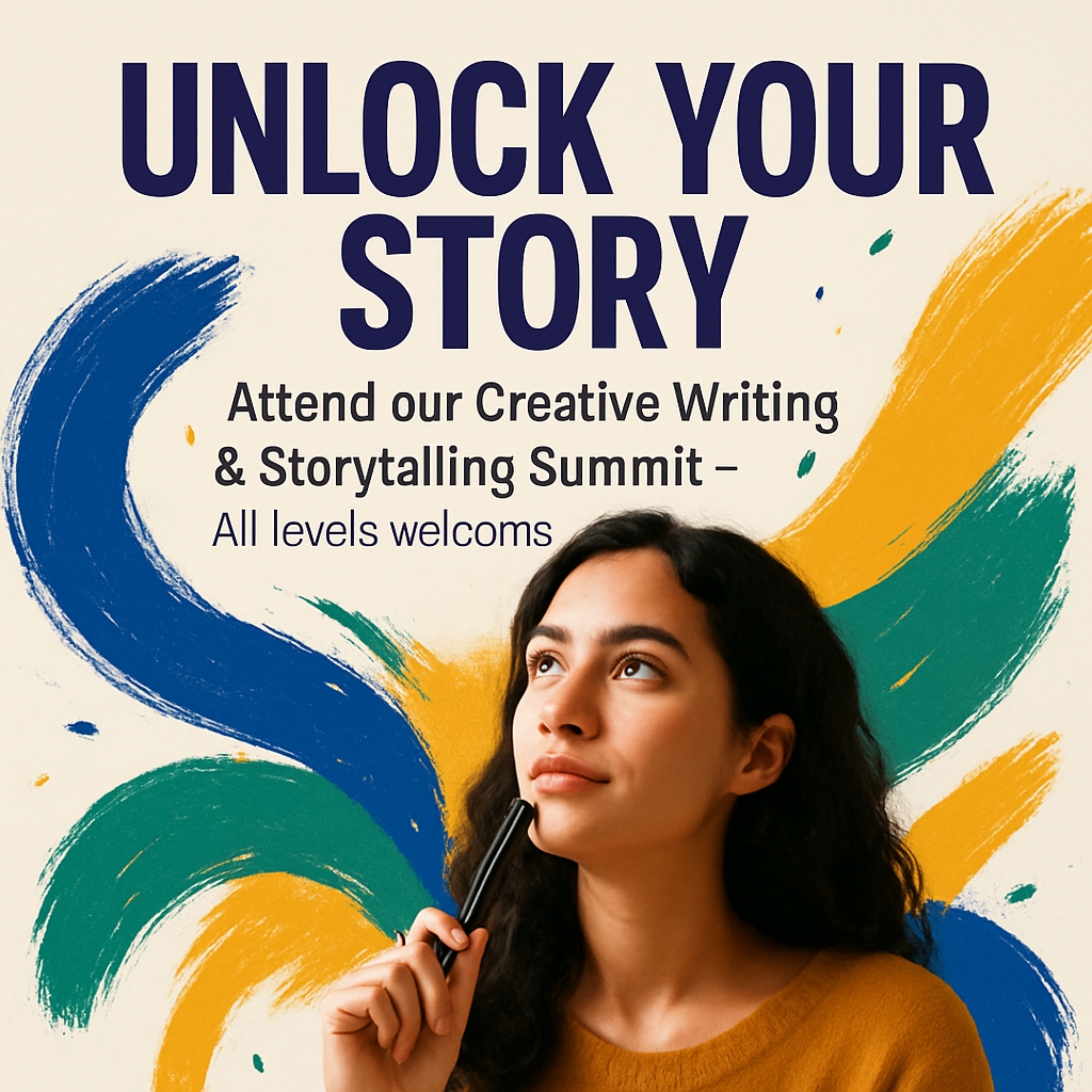 Inspirational Creative Writing Summit Promotion with Young Woman Ads