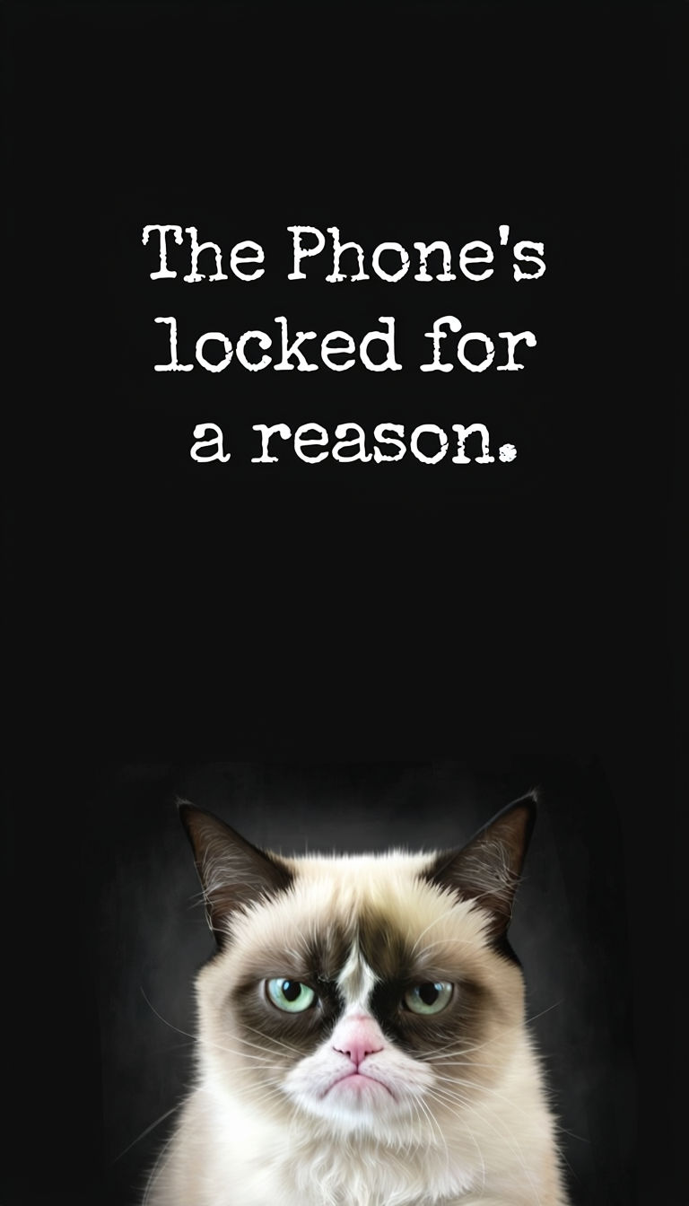 Grumpy Cat with Humorous Text Wallpaper