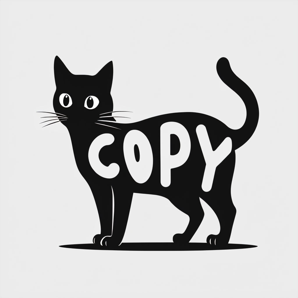 Playful Black Cat Silhouette Typography Design T-Shirt