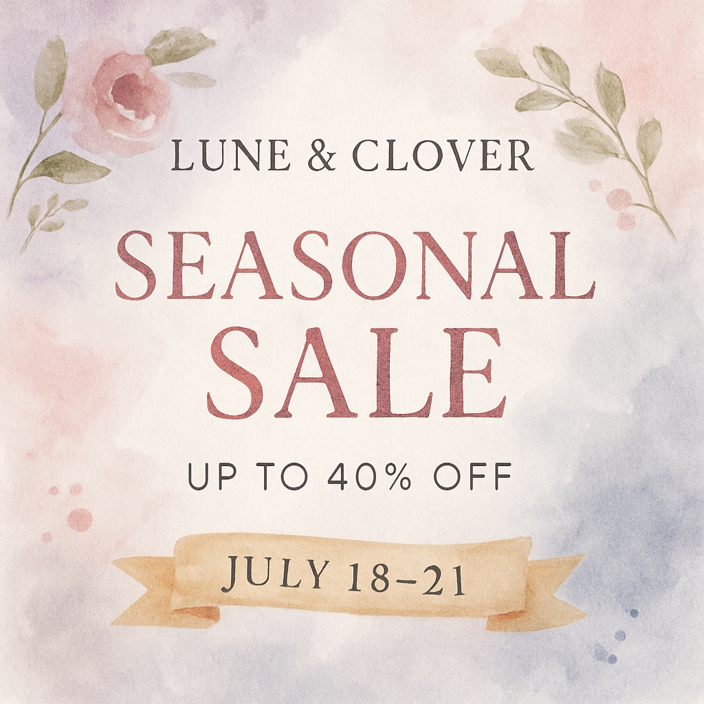 Elegant Watercolor Seasonal Sale Banner for Lune & Clover Ads