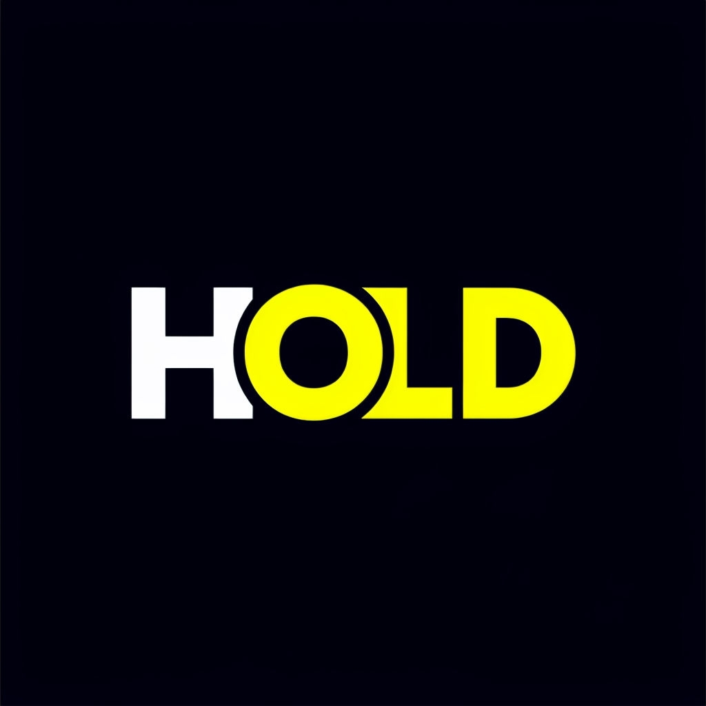 Minimalist Modern HOLD Logo Design on Black Background Logo