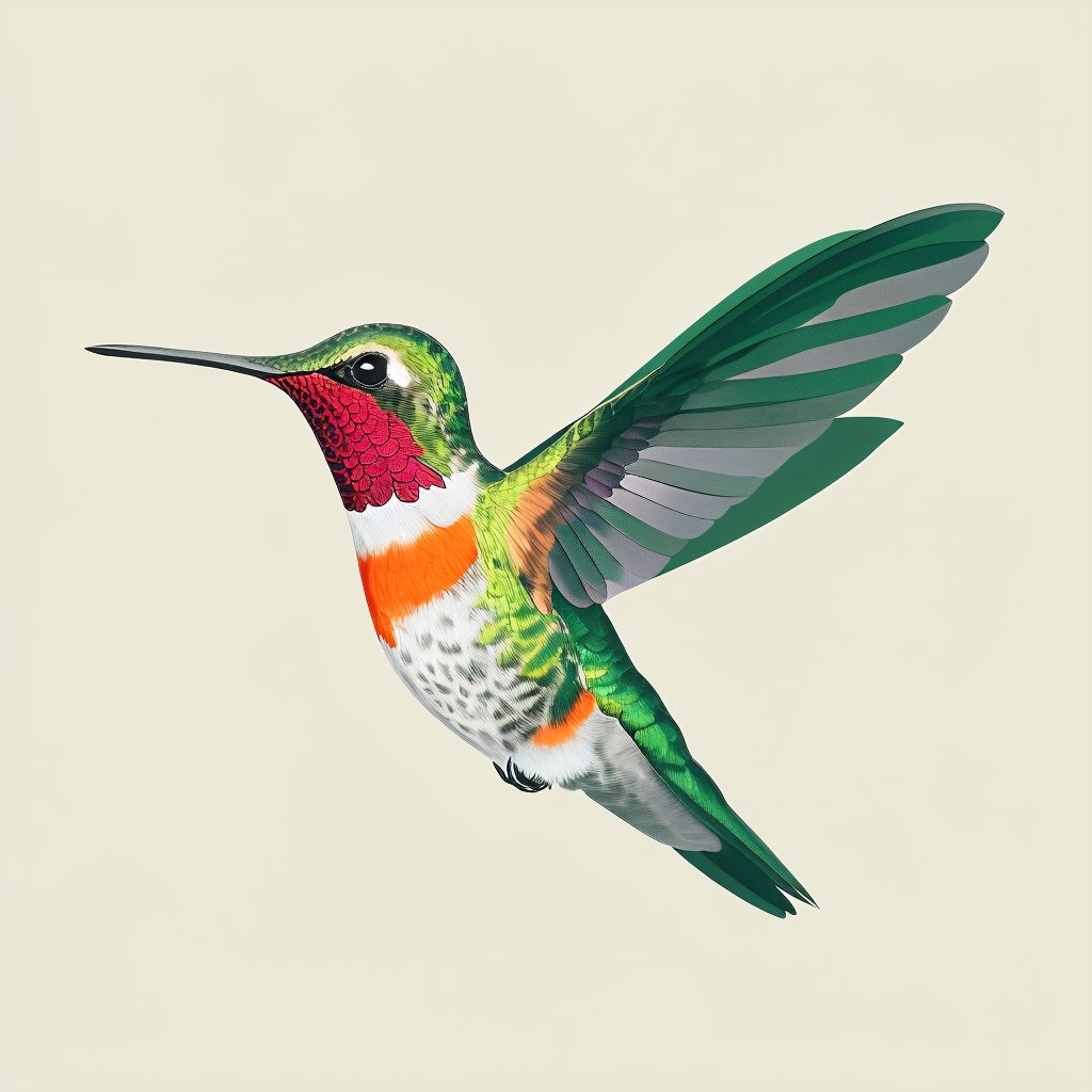 Minimalist Ruby-throated Hummingbird Graphic T-shirt