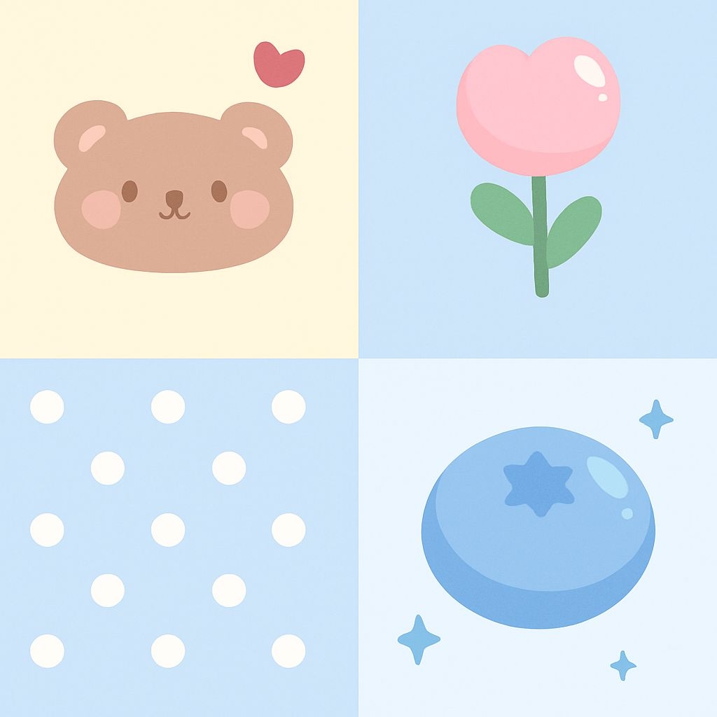 Cute Minimalist Pastel Quadrant Illustration Seamless Pattern