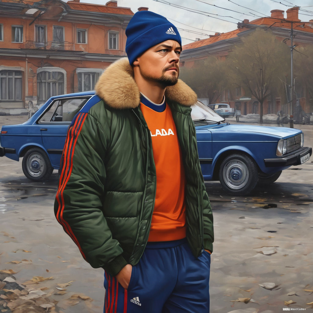 Realistic picture of a russian gopnik Leonardo DiCaprio with... by no ...