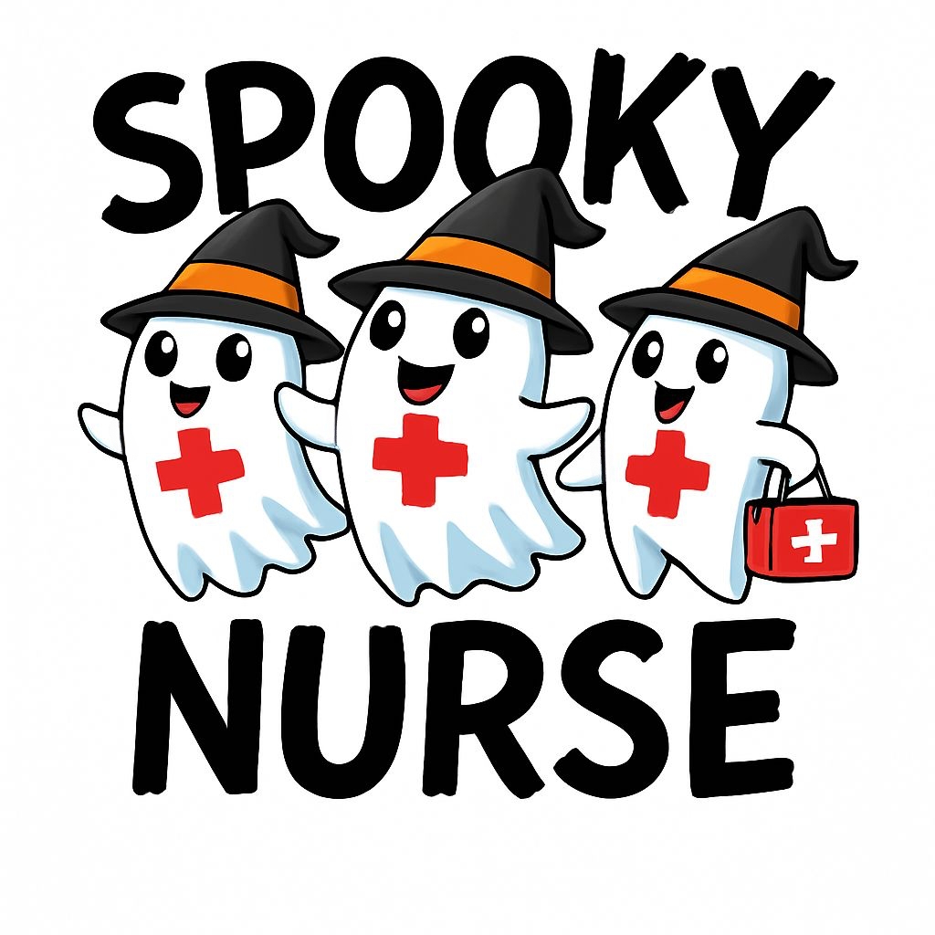 Cute Halloween Nurse Ghosts Cartoon T-Shirt