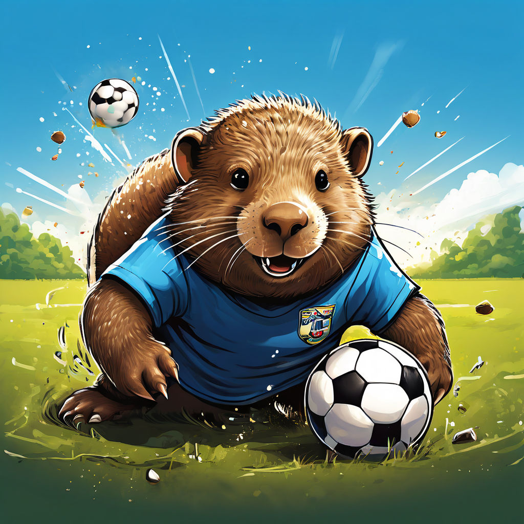 Draw a mole playing sliding tackles in football by 안준호3514 - Playground