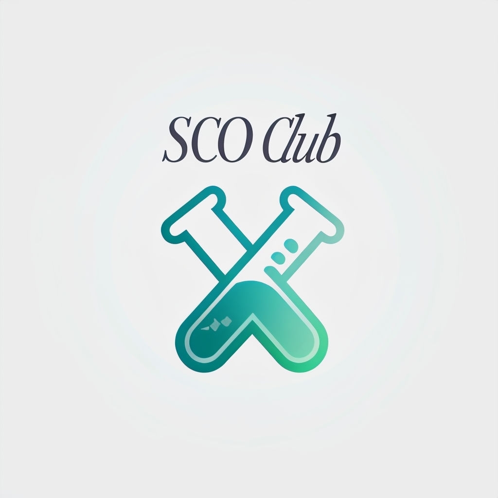 Minimalist Teal Beaker and Test Tube Logo for SCO Club