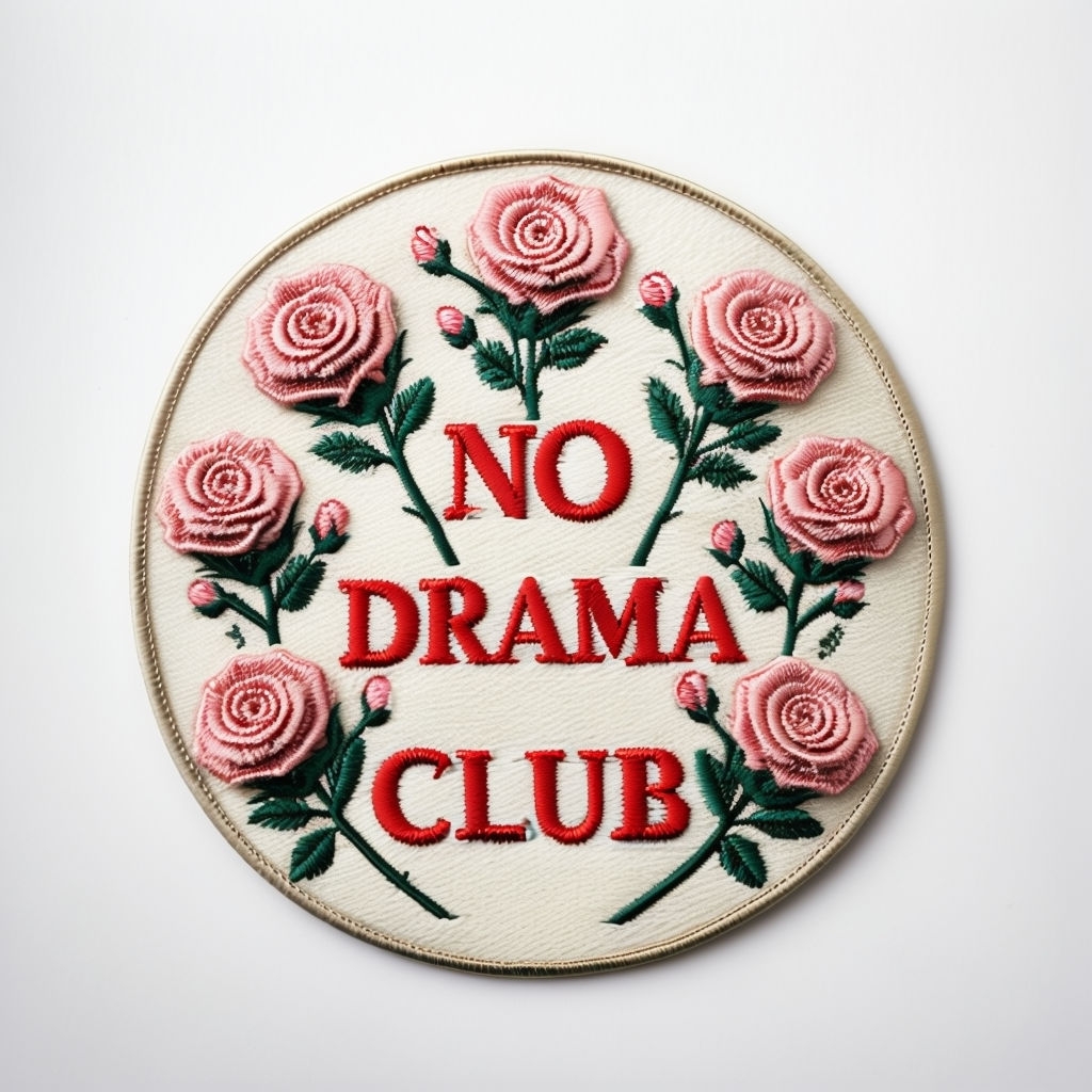 NO DRAMA CLUB Embroidered Patch Design for Hats