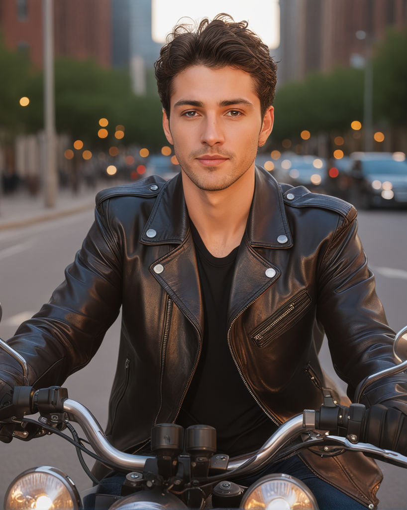 very handsome Biker man