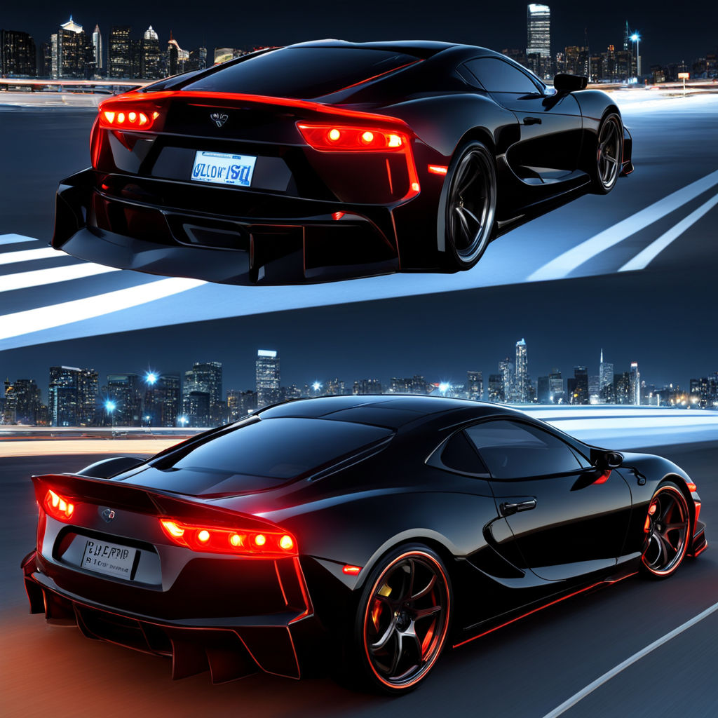 Generate a Supra Mk4 car with Side view night street view by Flamiom