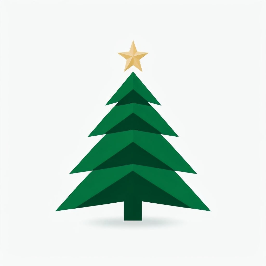 Modern Minimalist Christmas Tree Vector Logo