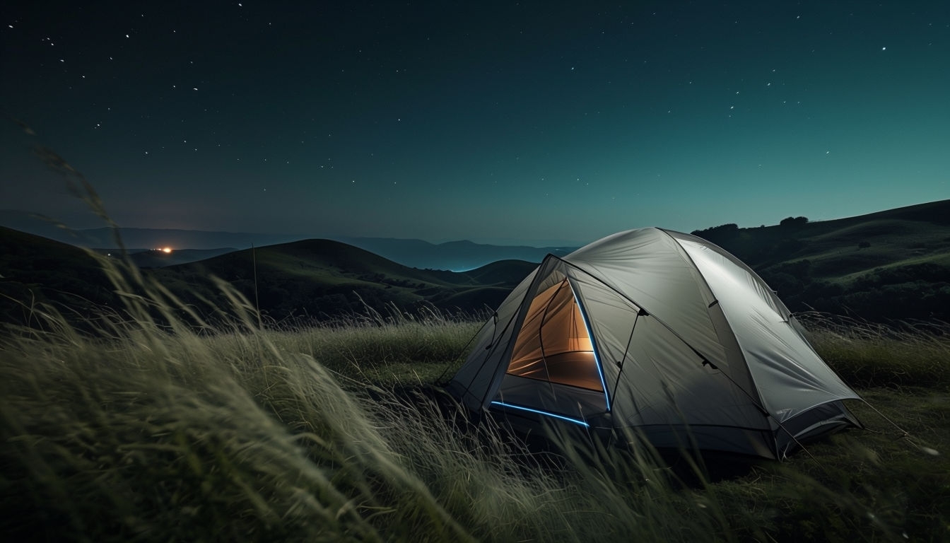 Serene Night Camping Scene with Starry Sky Virtual Background