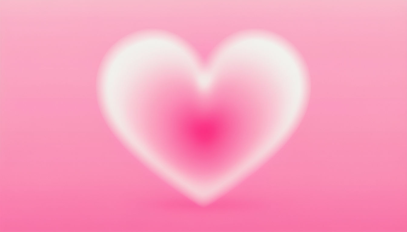 Blurred White Heart Minimalist Art on Light Pink Background Virtual Backgrounds