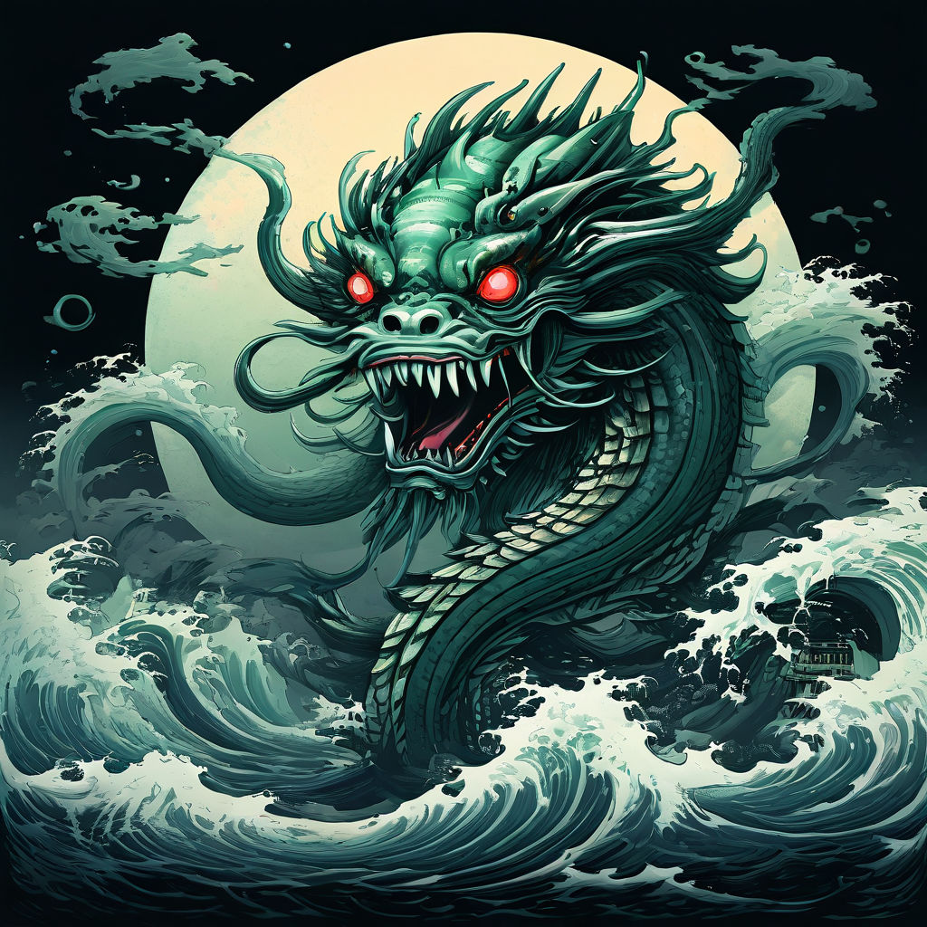 A YOKAI SEA MONSTER IN THE STYLE OF YOSHITOSHI AND H. R. G... by Frank ...