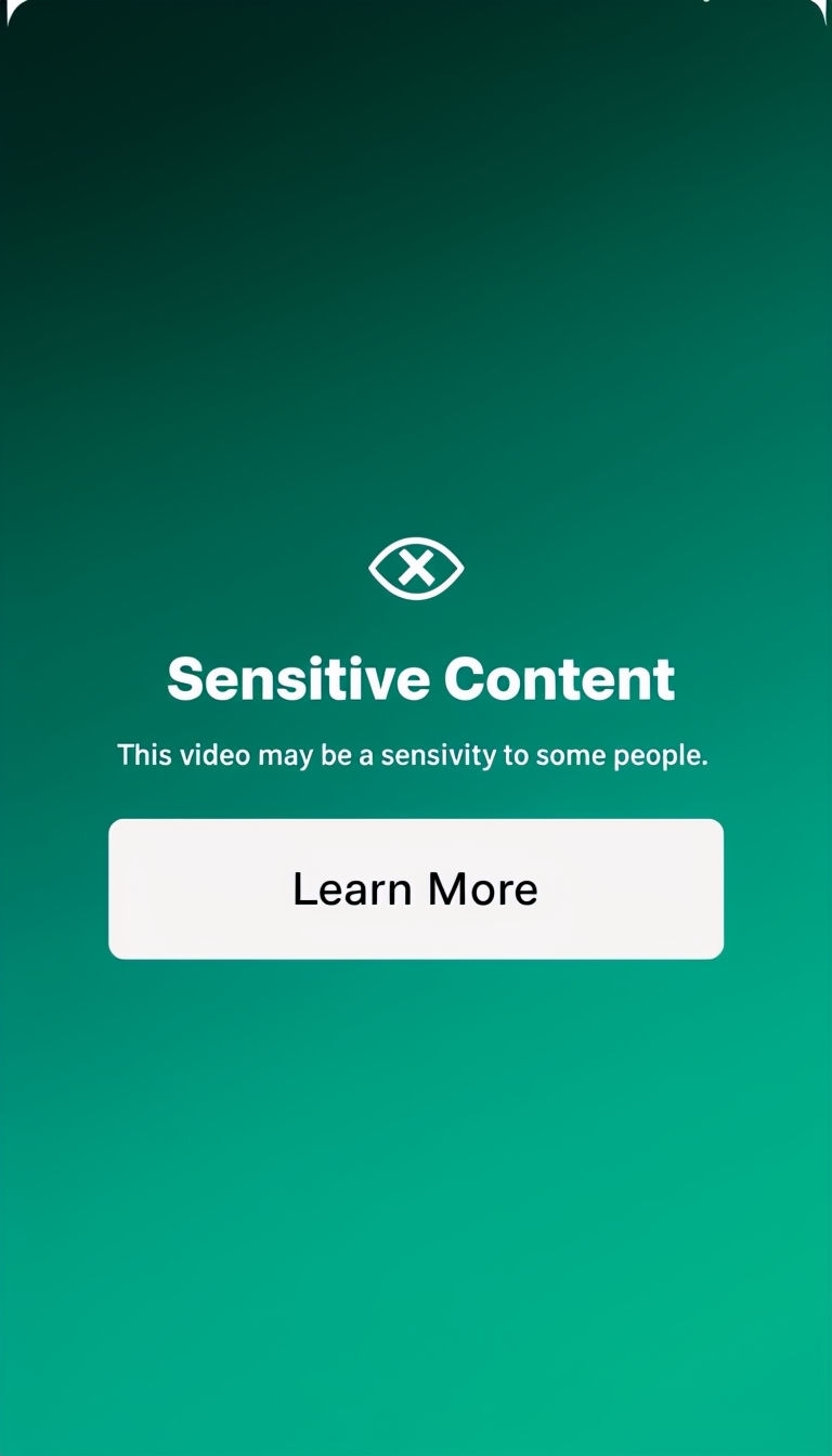 Modern Sensitive Content Warning Interface Social Media Post