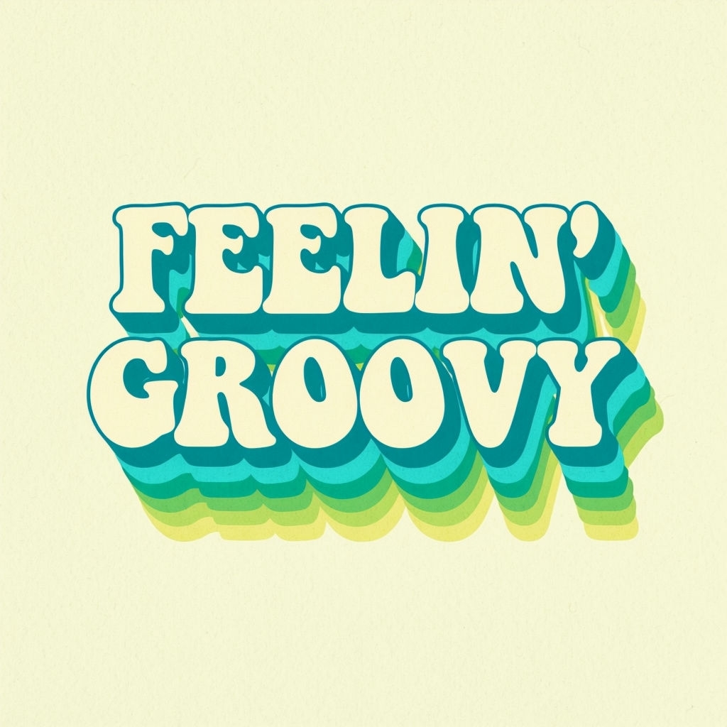 Feelin' Groovy Retro Typography Design T-Shirt