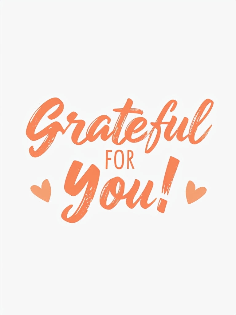 Grateful For You Peach Heart Minimalist Card Design Cards & Invites