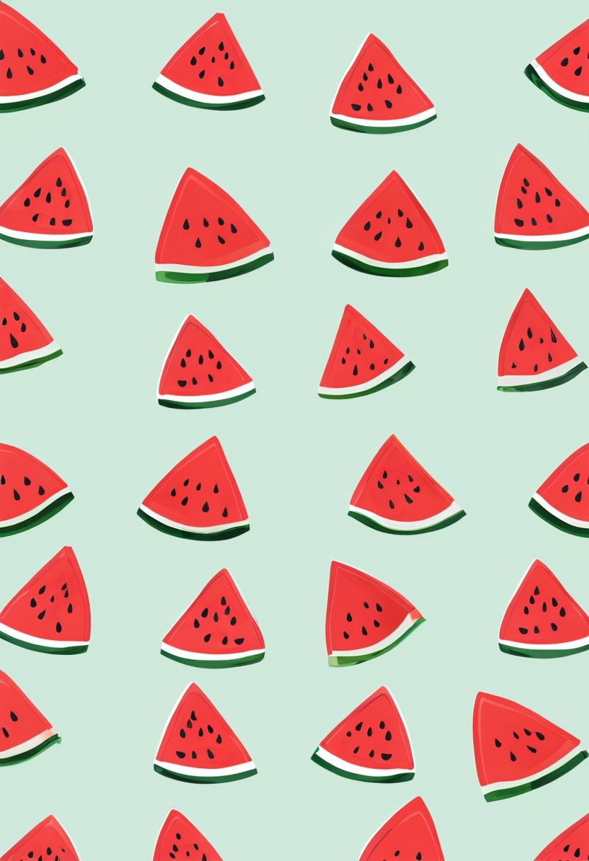 Playful Triangular Watermelon Slices Seamless Pattern Mobile Wallpaper