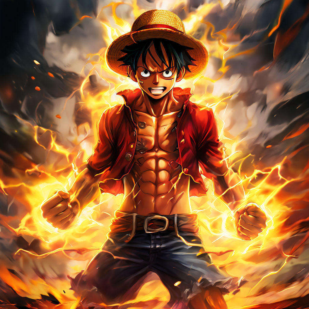 Digital painting of Monkey D. Luffy from One Piece by Kuku So - Playground