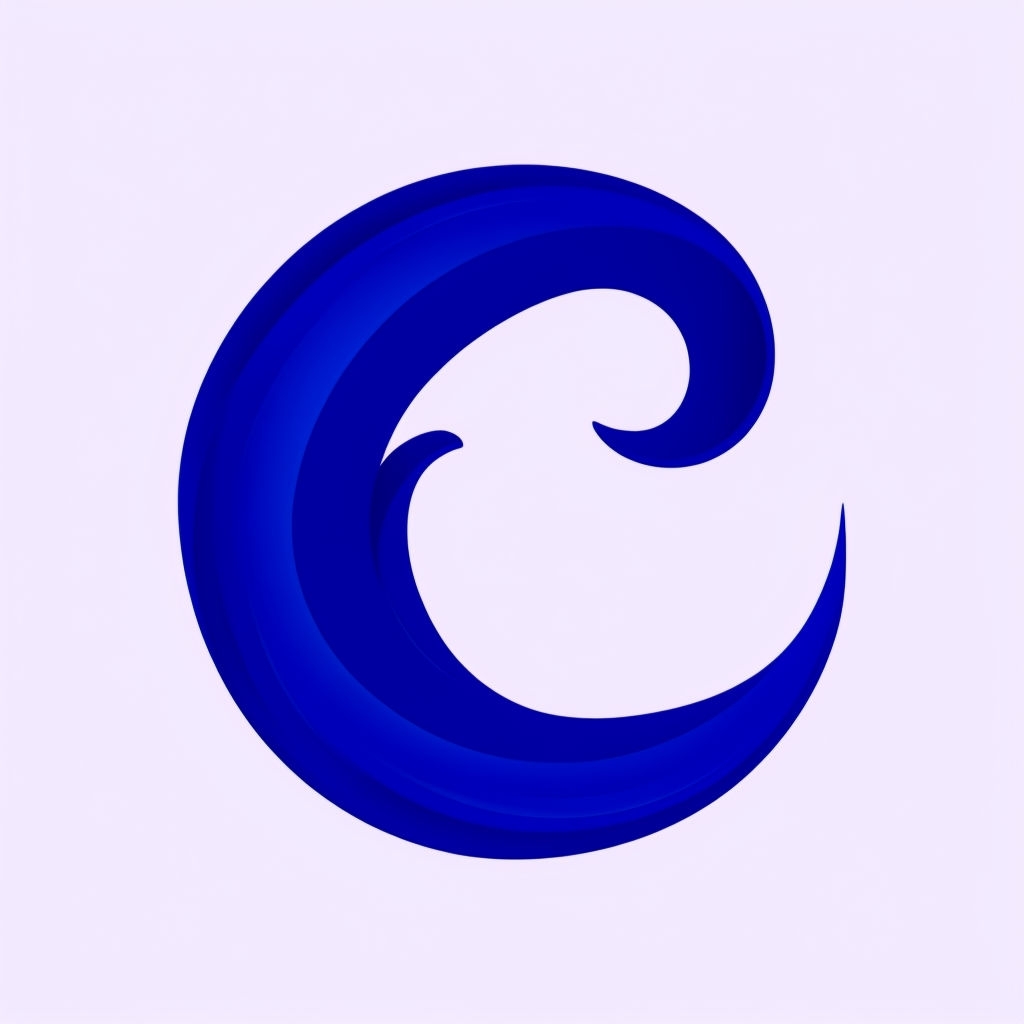 Stylish Dark Blue 'C' Minimalist Logo Design on Lavender Background Logo