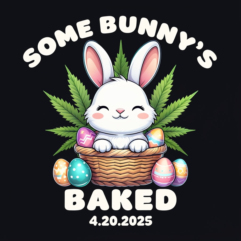 Whimsical Bunny in Basket with Easter Eggs T-Shirt
