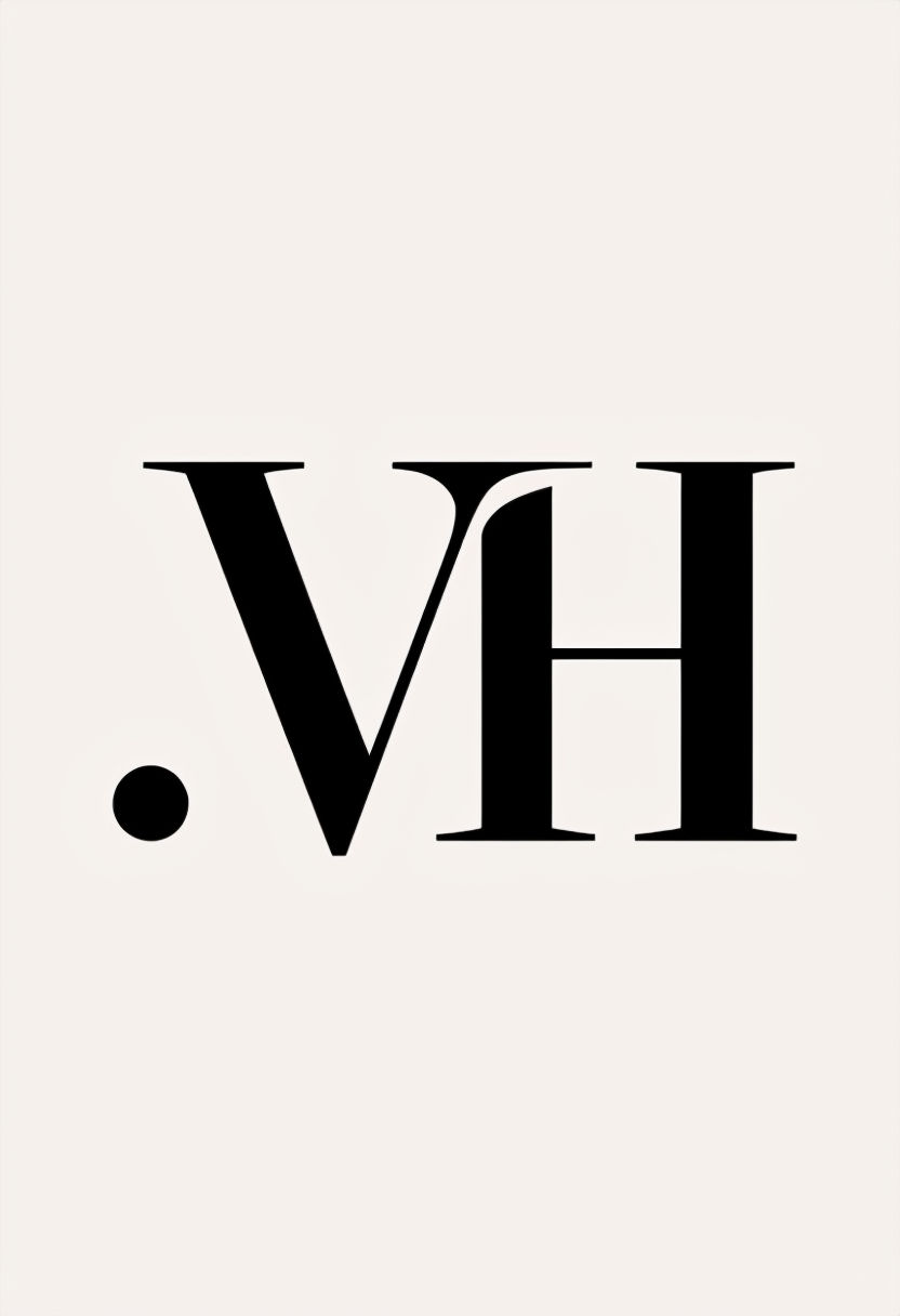 Elegant Minimalist VH Logo on Light Beige Background