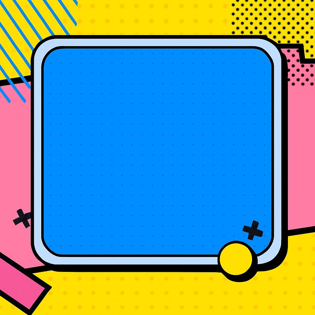 Vibrant Pop Art Style Blue Frame Design with Dots Social Media Post