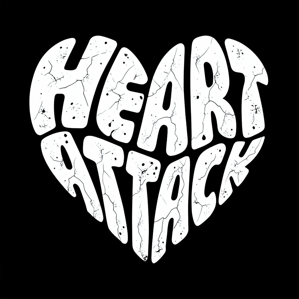 Heart Attack Bold Typography Graphic T-Shirt