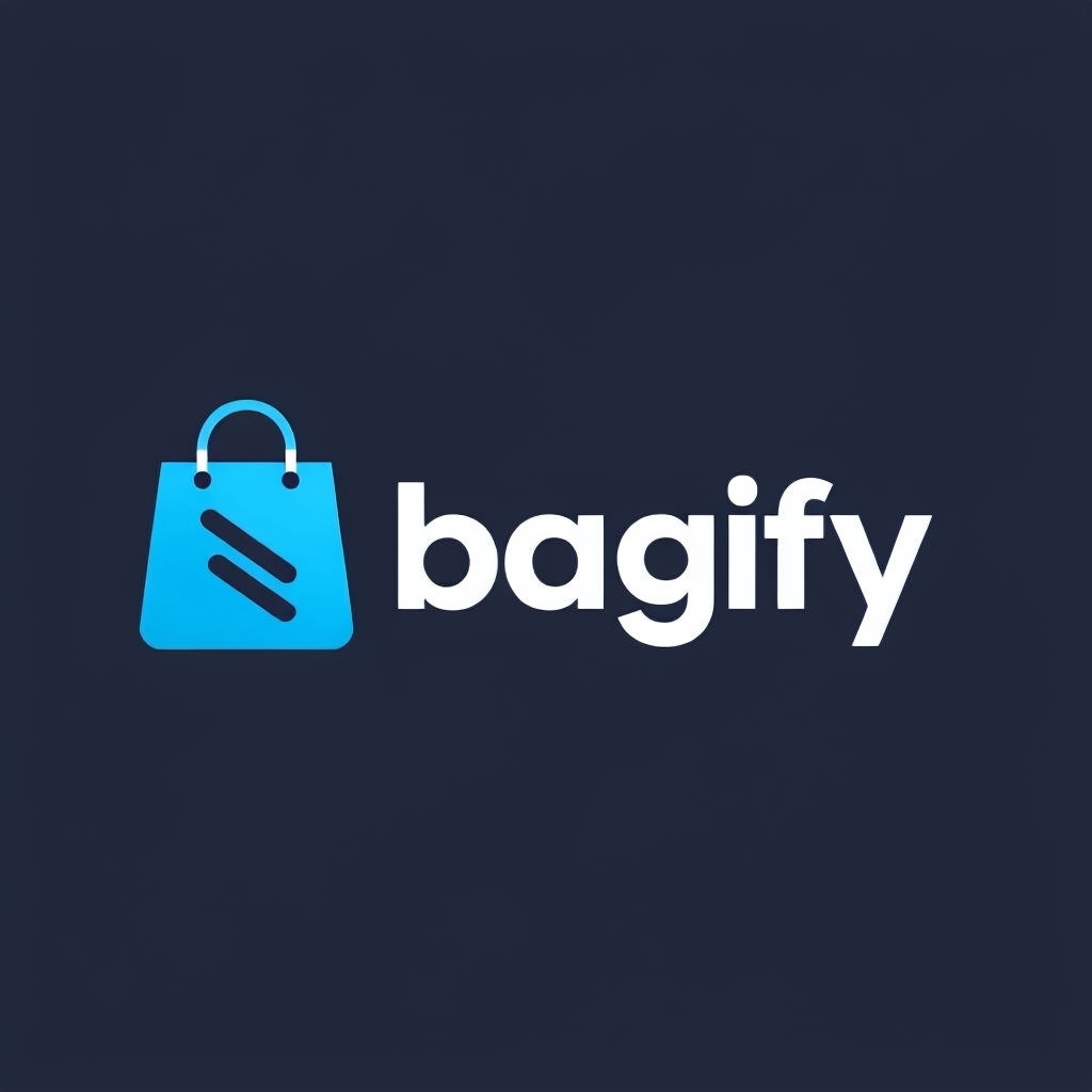 Minimalist Bagify Logo Design with Shopping Bag Icon Logo